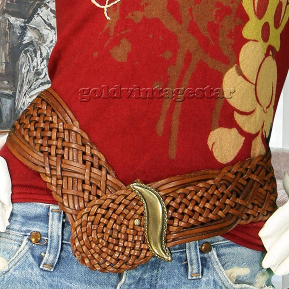 Vintage Boho Weaved Braided Hip Leather Belt